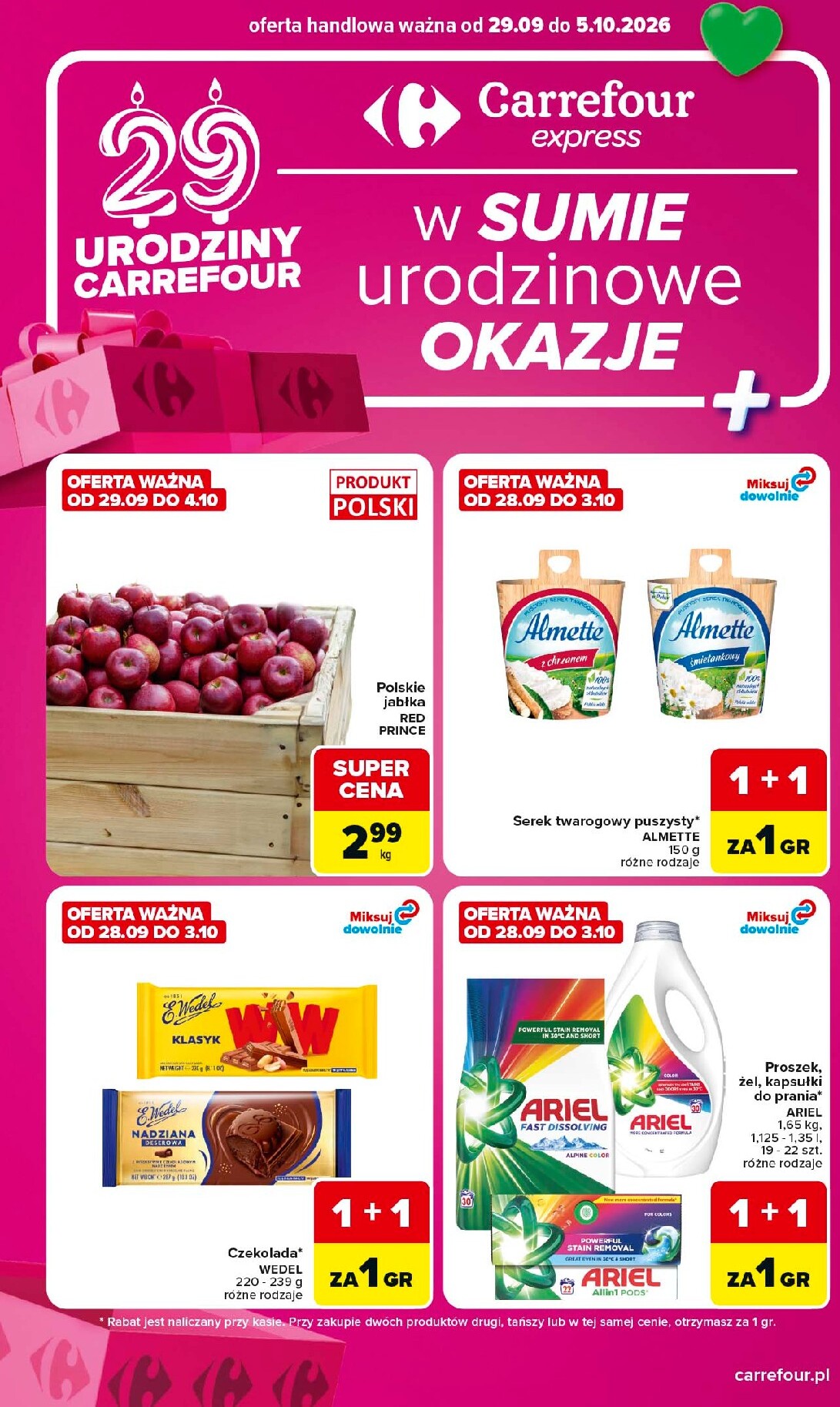 Aktualna gazetka Carrefour - Express 1 ważna od 29.09.2026 do 05.10.2026