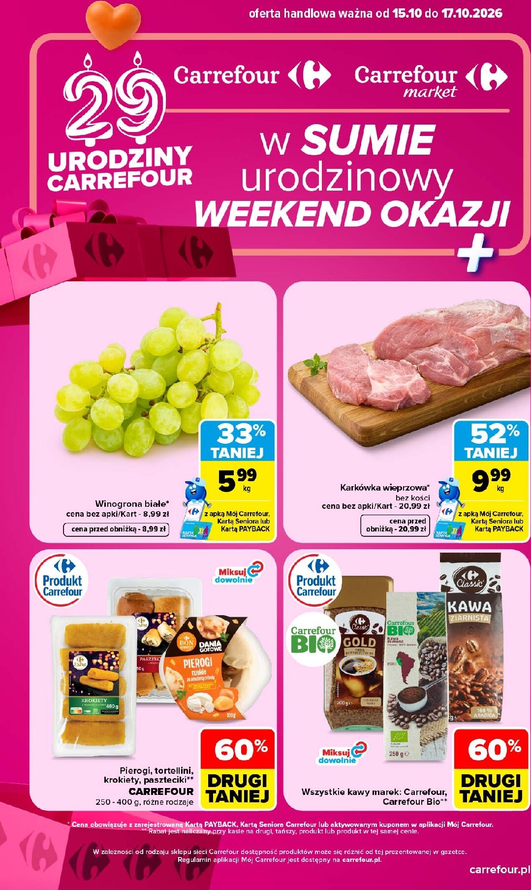 Aktualna gazetka Carrefour - Weekend ważna od 15.10.2026 do 17.10.2026