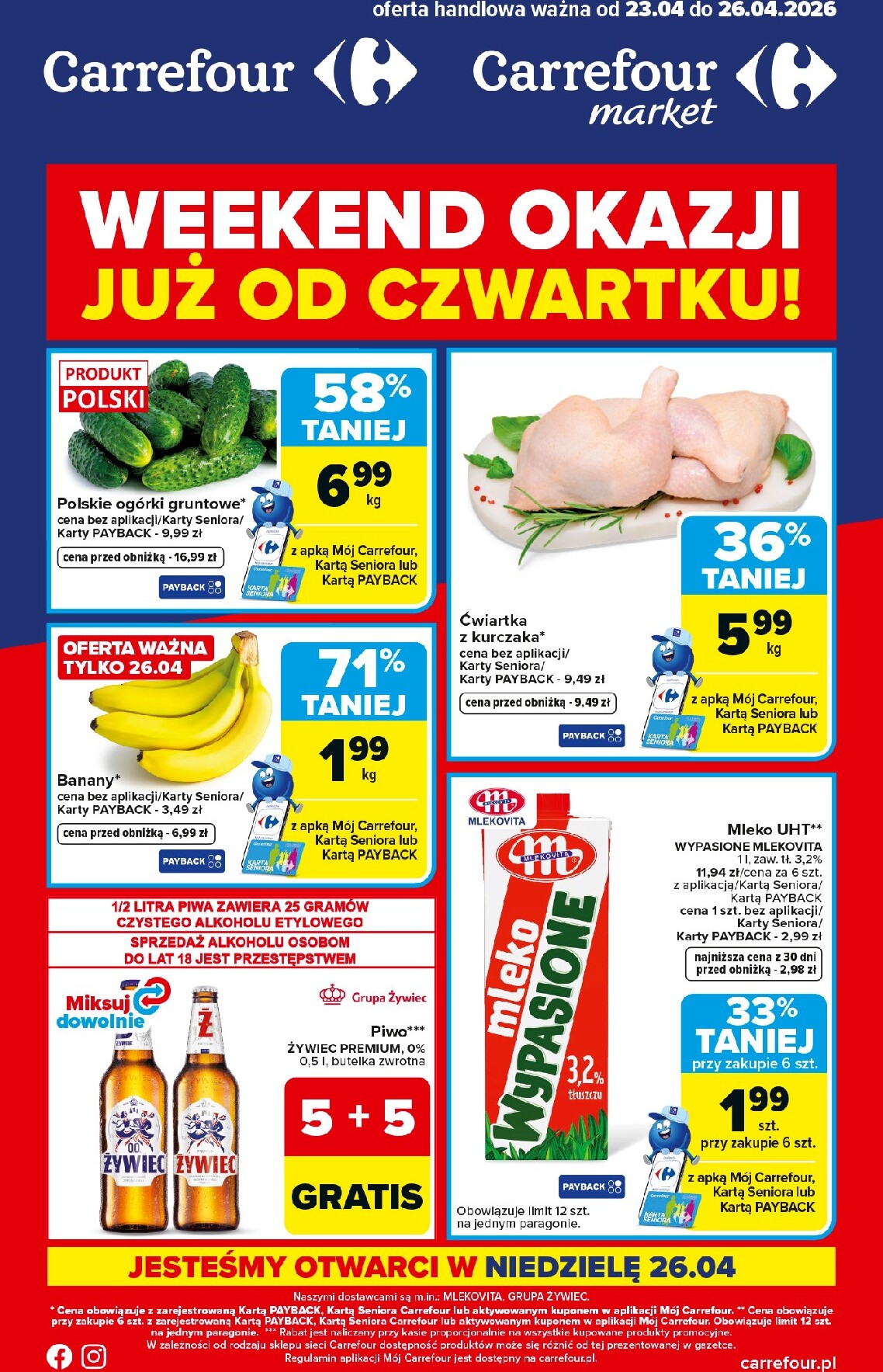 Nowa gazetka Carrefour - Weekend promek już od czwartku ważna od 23.04.2026 do 26.04.2026