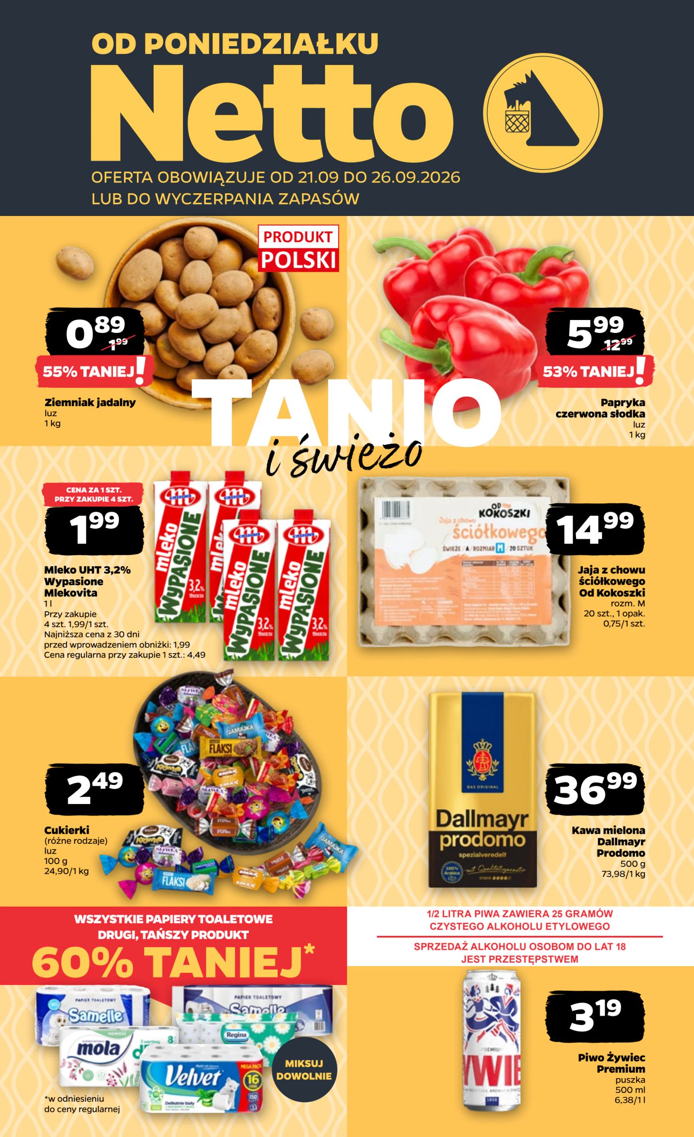 Nowa gazetka Netto - Food ważna od 21.09.2026 do 26.09.2026