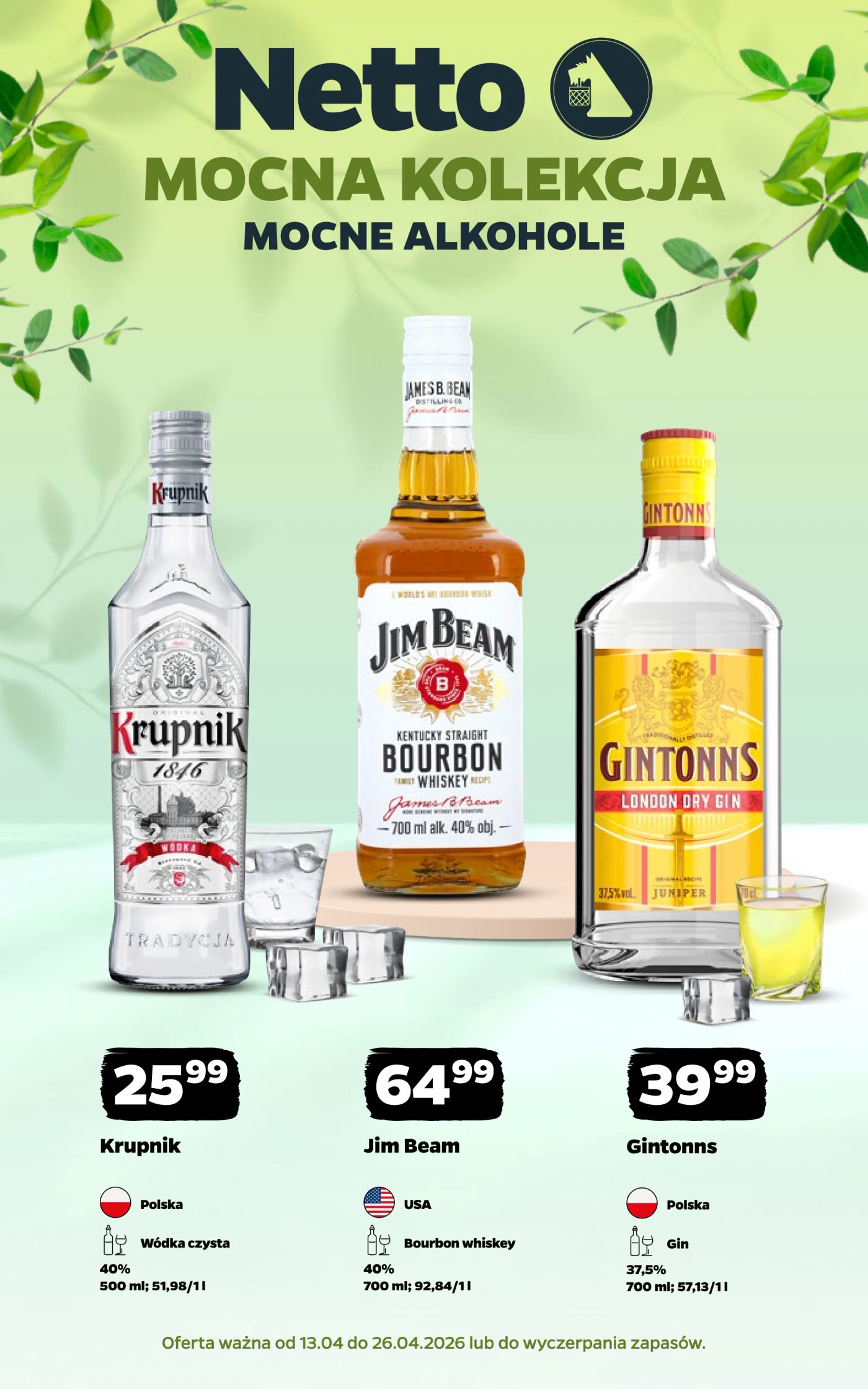 Aktualna gazetka Netto - Mocne alkohole ważna od 13.04.2026 do 26.04.2026