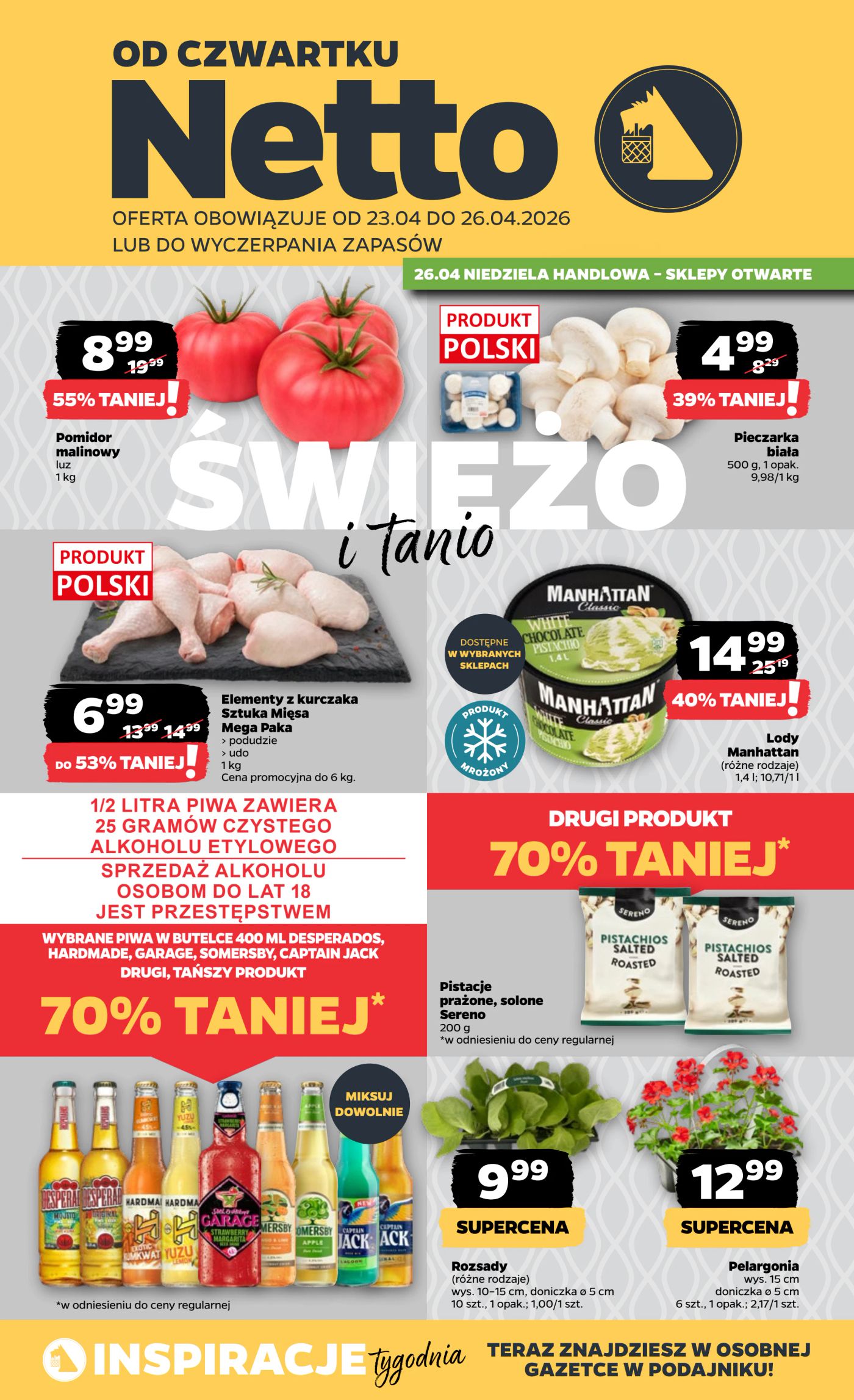 Nowa gazetka Netto - Food ważna od 23.04.2026 do 26.04.2026