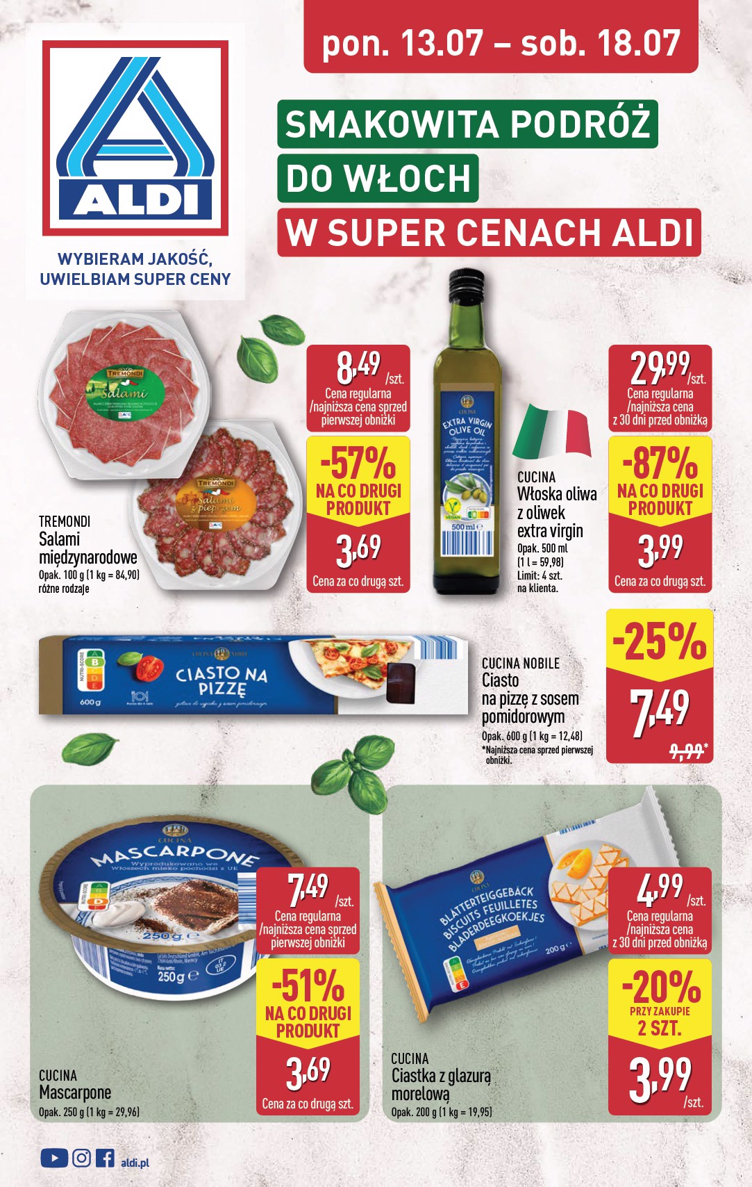 Nowa gazetka ALDI - Smakowita podróż do Włoch ważna od 13.07.2026 do 18.07.2026