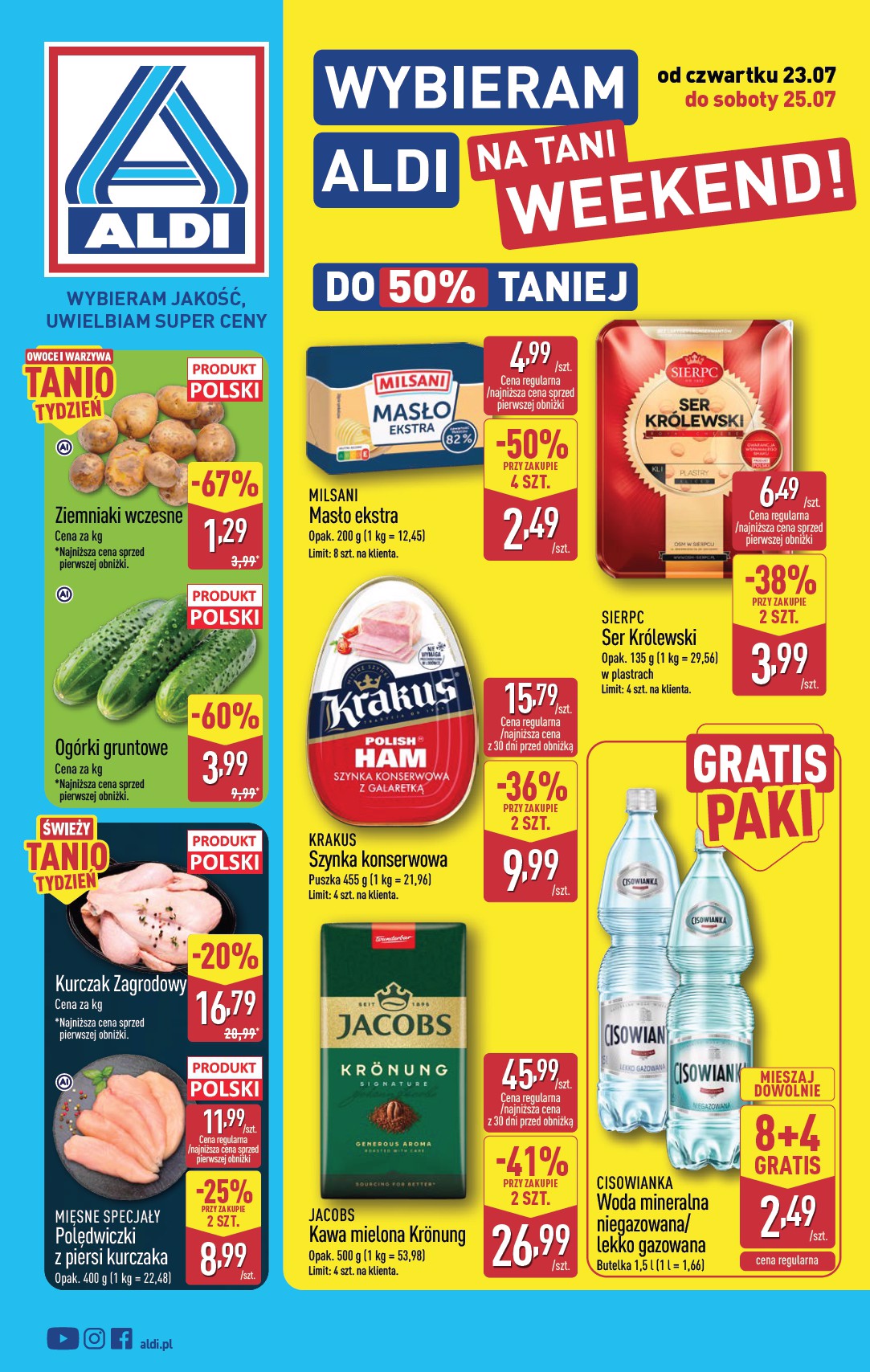 Aktualna gazetka ALDI - Oferta weekendowa ważna od 23.07.2026 do 25.07.2026