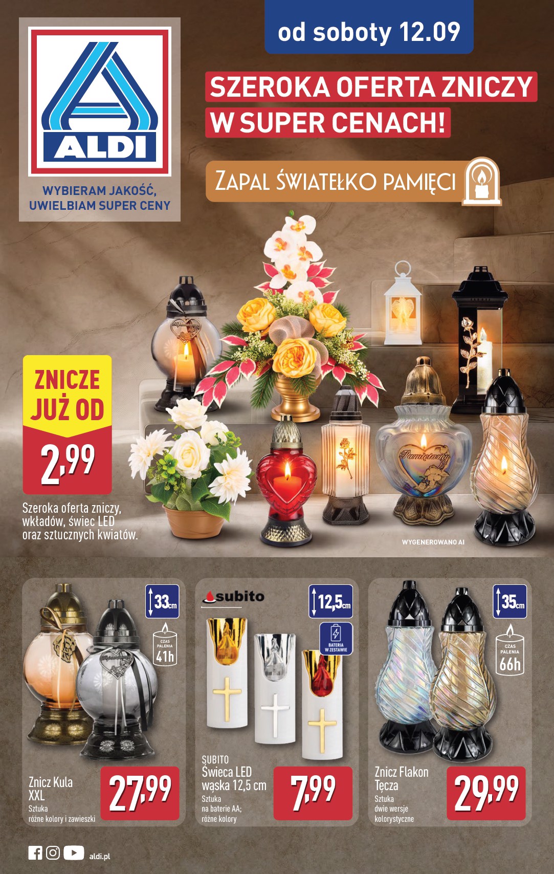 Nowa gazetka ALDI - Znicze i stroiki ważna od 12.09.2026 do 30.09.2026