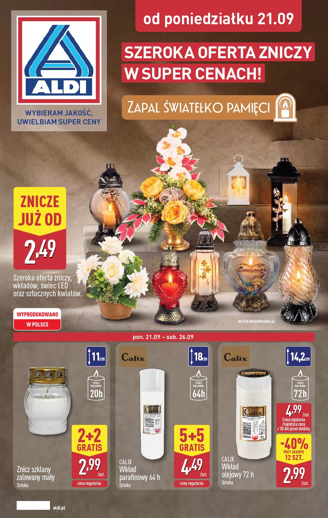 Nowa gazetka ALDI - Znicze i stroiki ważna od 21.09.2026 do 30.09.2026