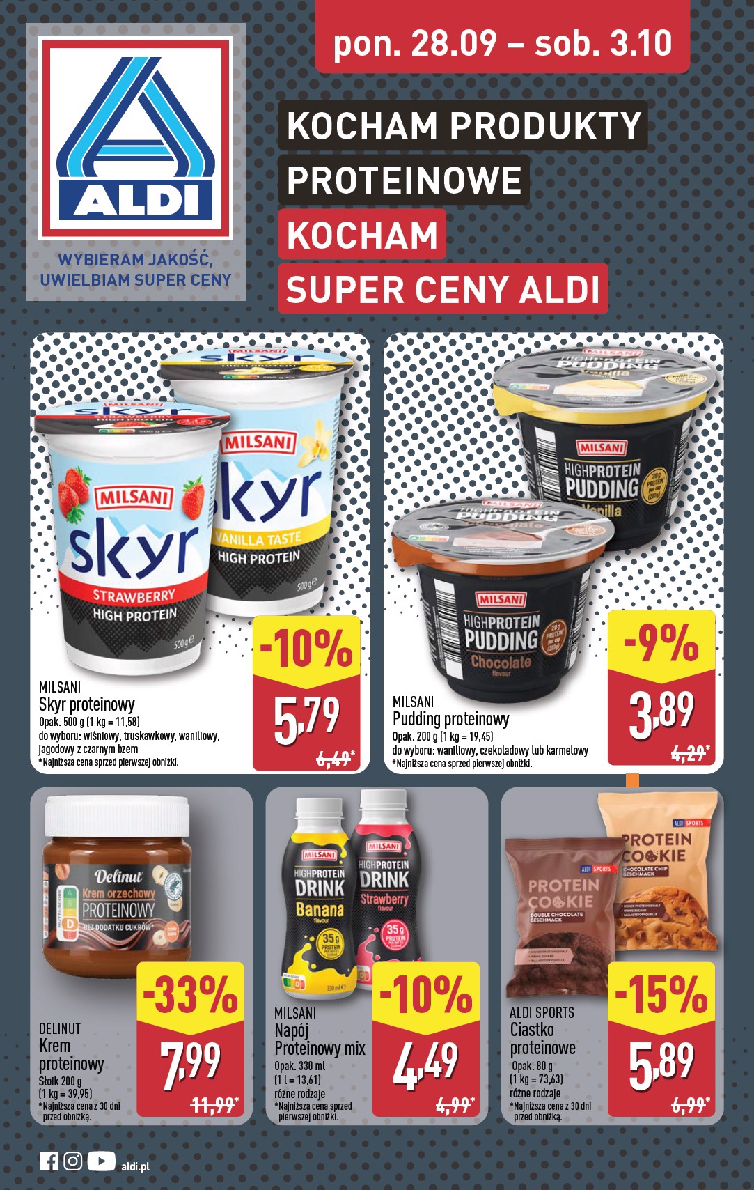Nowa gazetka ALDI - Produkty proteinowe ważna od 28.09.2026 do 03.10.2026
