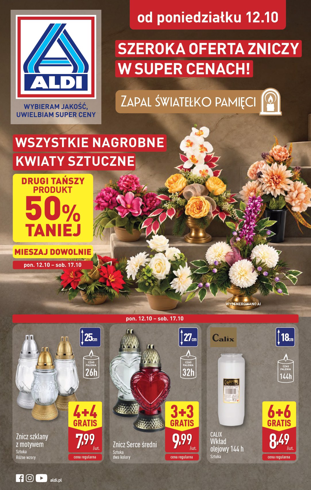 Nowa gazetka ALDI - Znicze i stroiki ważna od 12.10.2026 do 17.10.2026