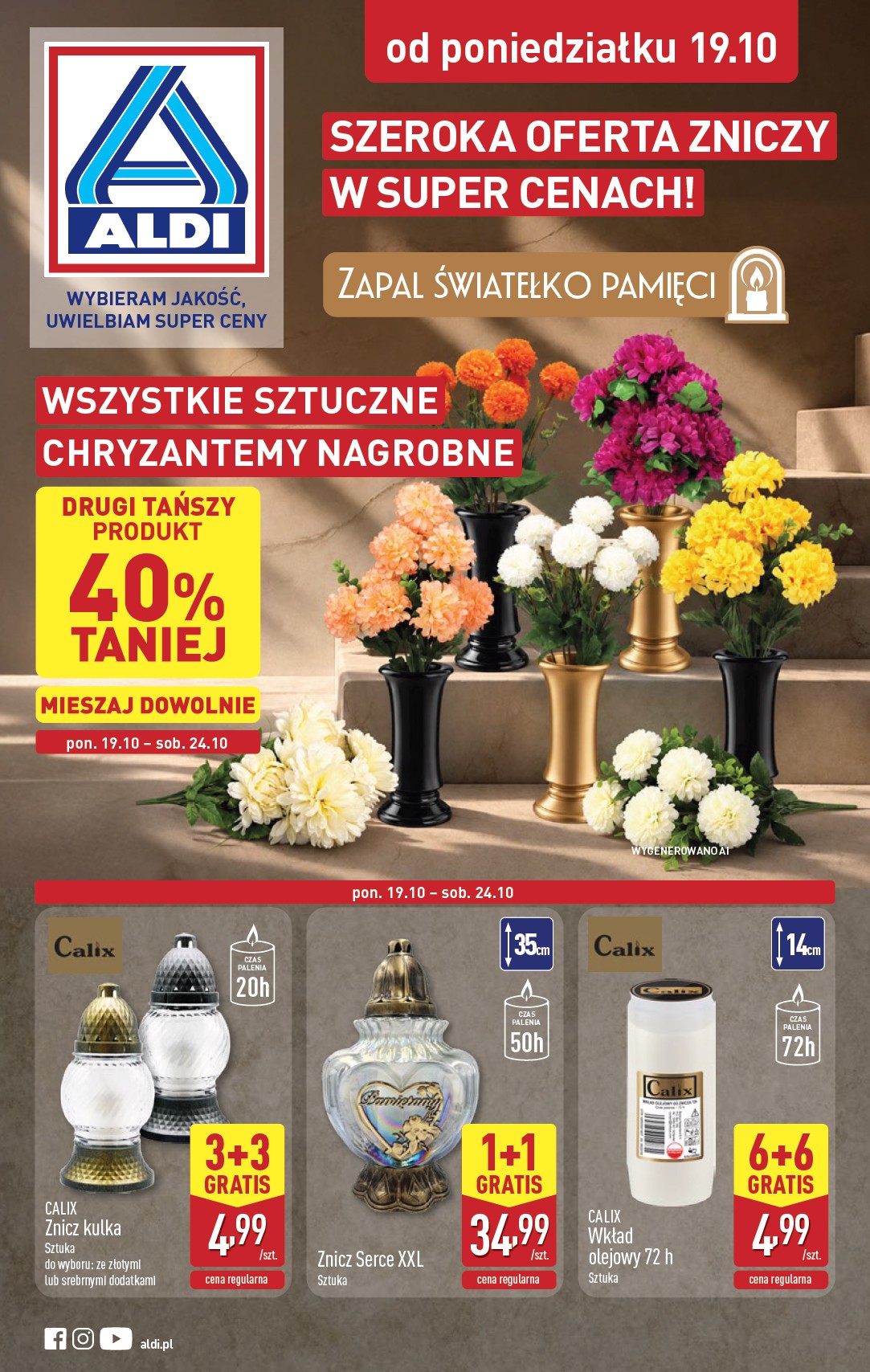 Nowa gazetka ALDI - Znicze i stroiki ważna od 19.10.2026 do 24.10.2026