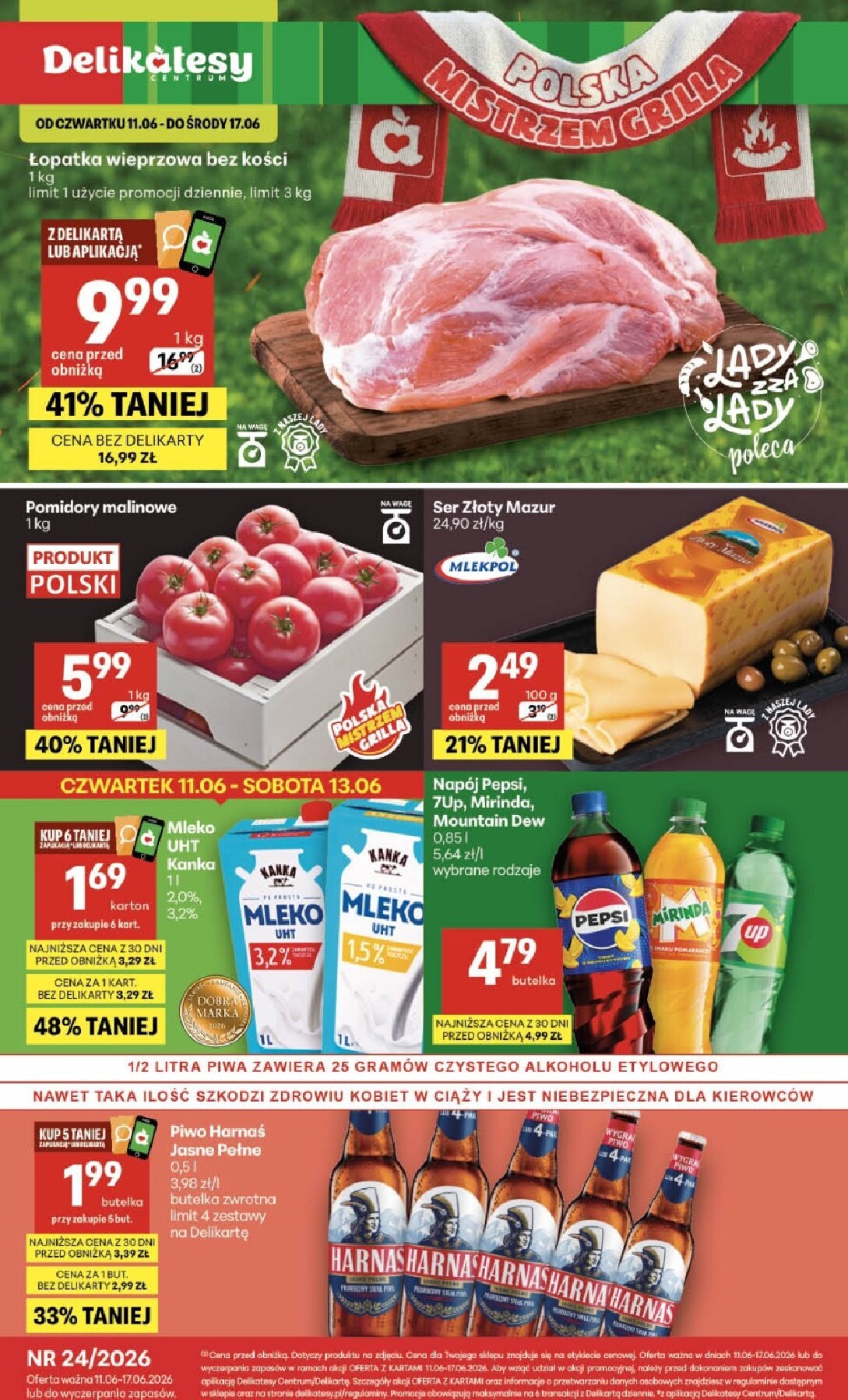 Nowa gazetka Delikatesy Centrum ważna od 11.06.2026 do 17.06.2026