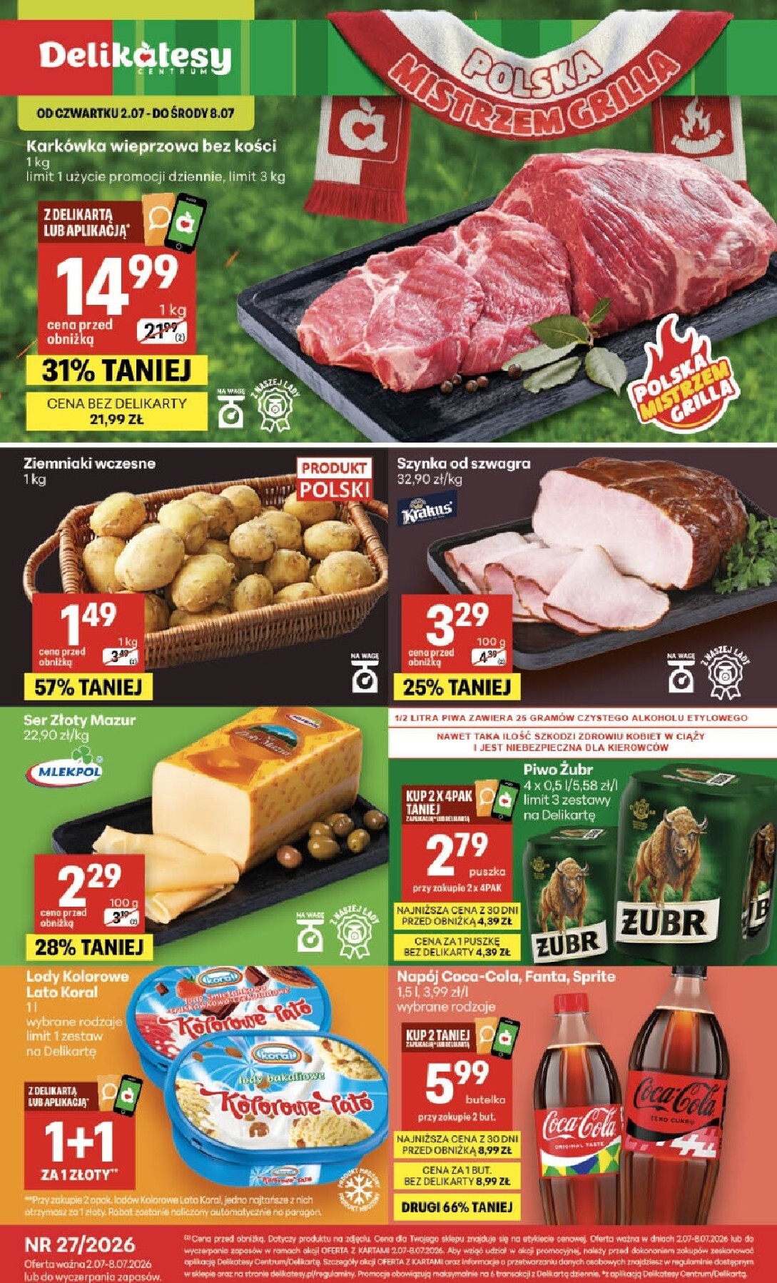 Nowa gazetka Delikatesy Centrum - Franczyza DC27 Czwartek ważna od 02.07.2026 do 08.07.2026