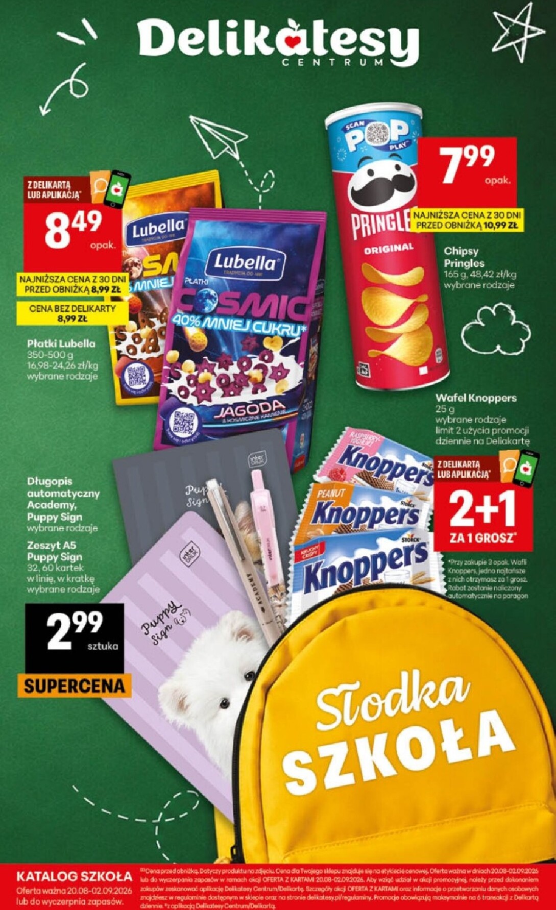 Aktualna gazetka Delikatesy Centrum - Katalog Szkoła ważna od 20.08.2026 do 02.09.2026