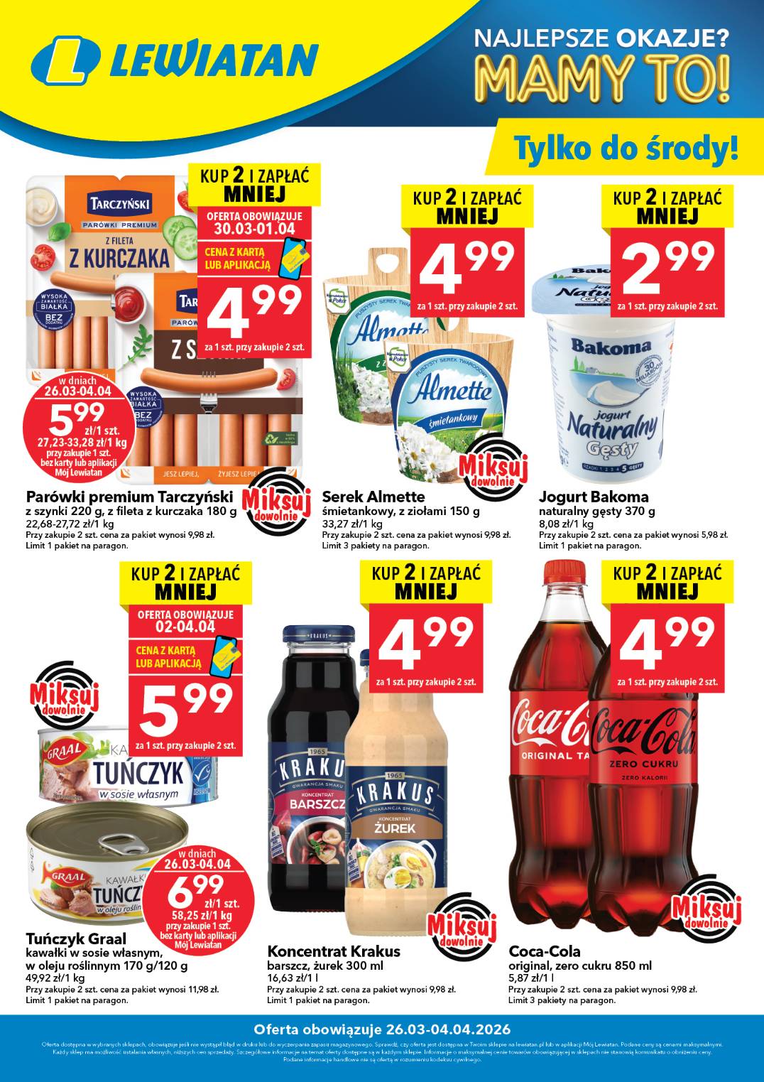 Gazetka Lewiatan - W wielopakach taniej - ważna od 26.03.2026 do 04.04.2026