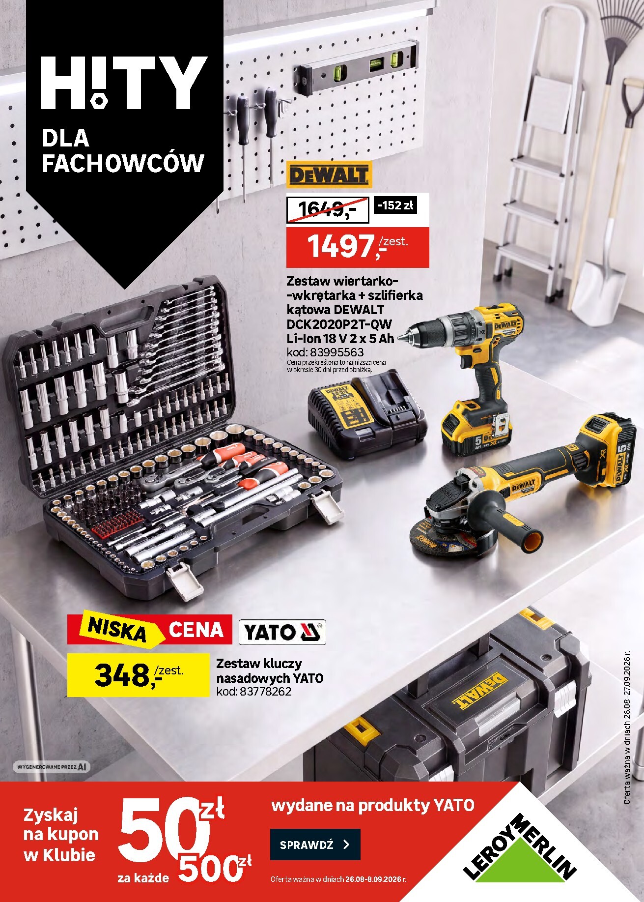 Aktualna gazetka Leroy Merlin - Hity dla fachowców ważna od 26.08.2026 do 27.09.2026