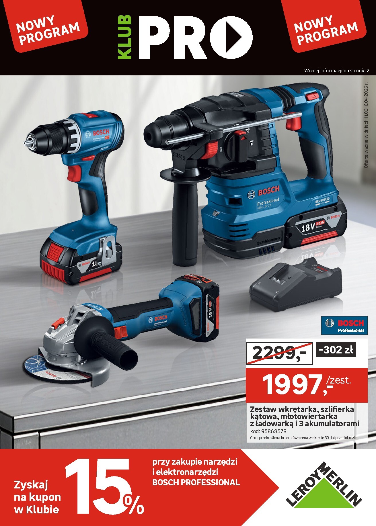 Gazetka Leroy Merlin - Klub Pro - ważna od 11.03.2026 do 06.04.2026