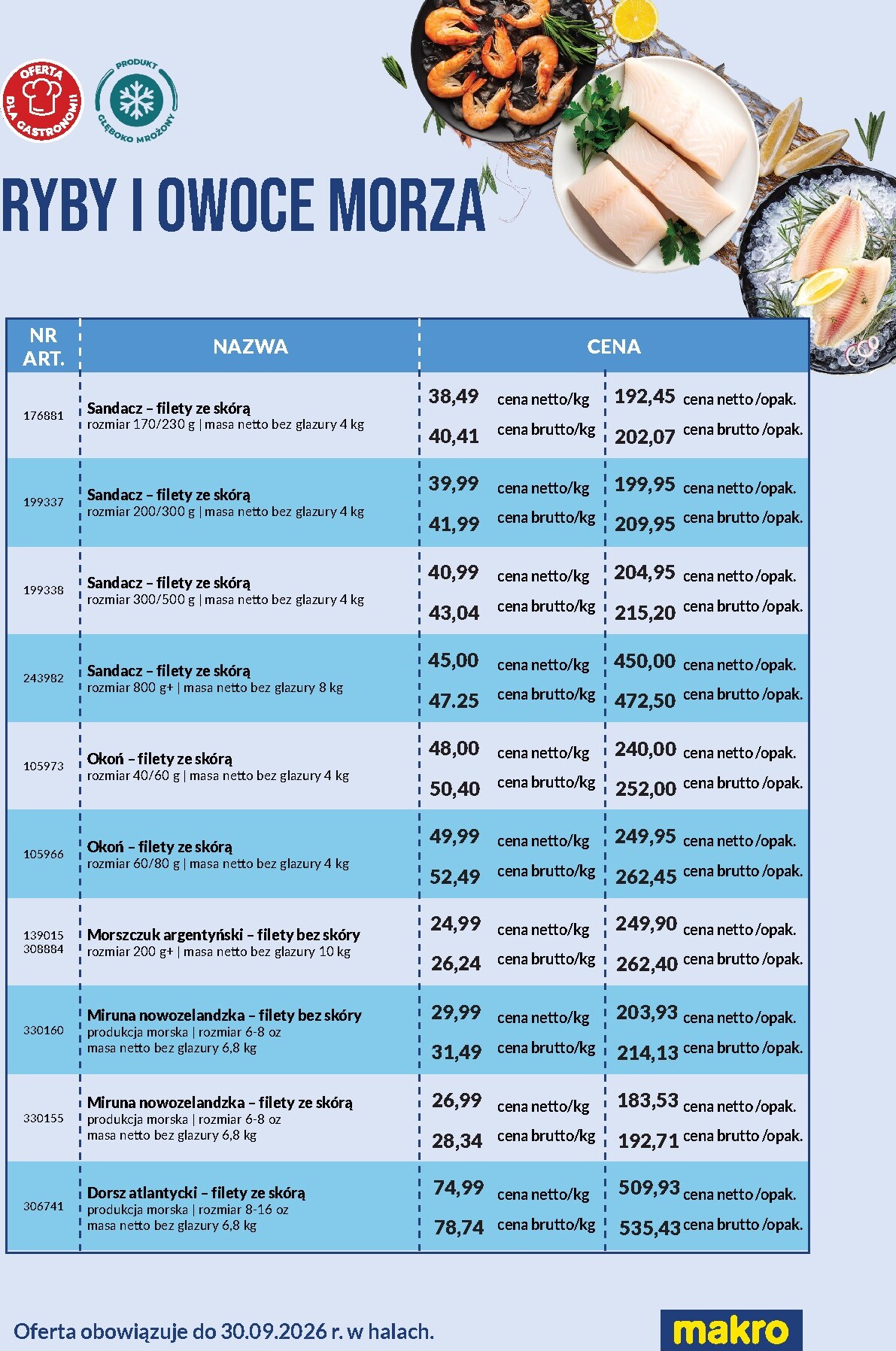 Aktualna gazetka Makro - Ulotka ryby i owoce morza ważna od 01.06.2026 do 30.09.2026