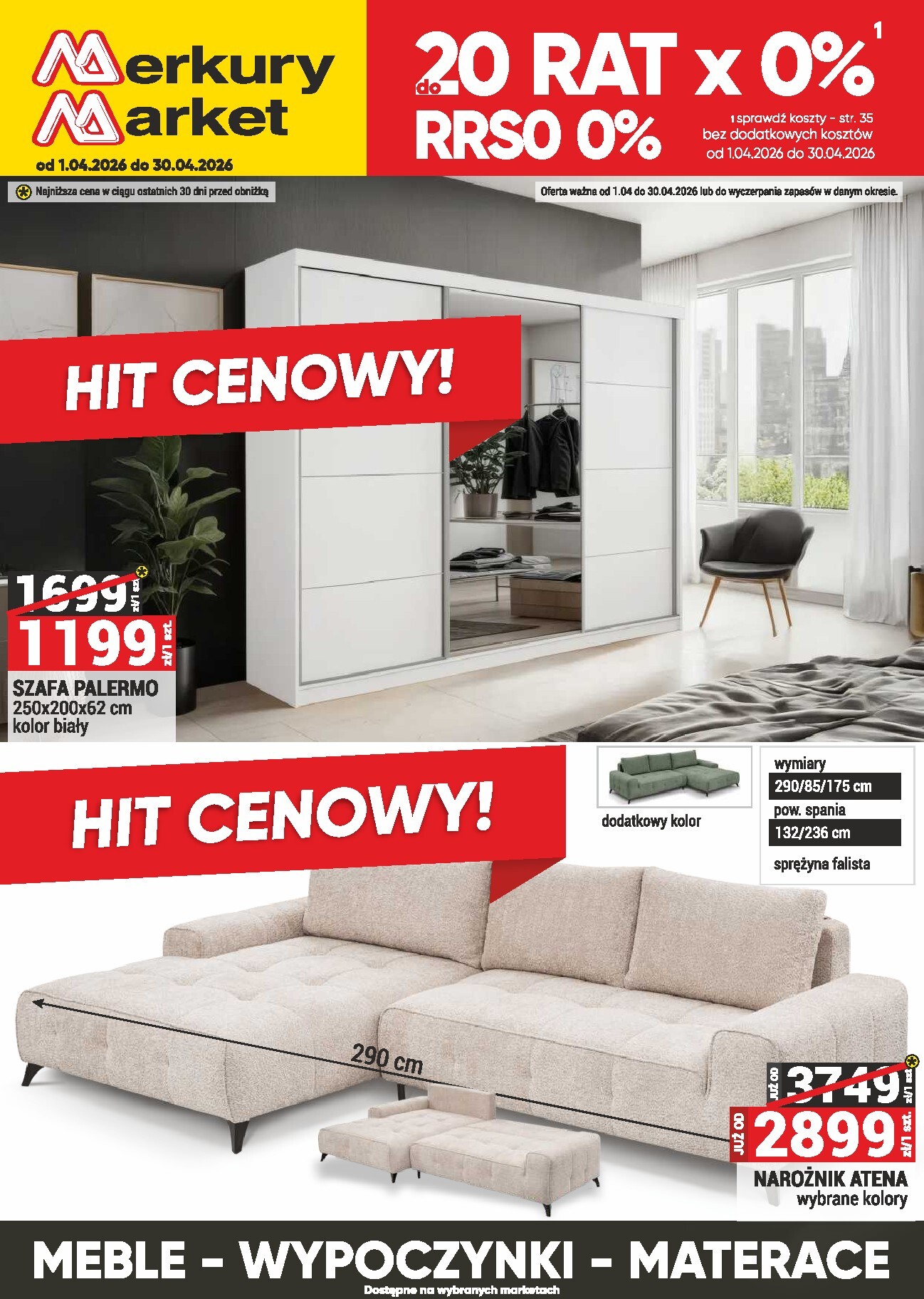 Gazetka Merkury Market - Meble, wypoczynki, materace - ważna od 01.04.2026 do 30.04.2026
