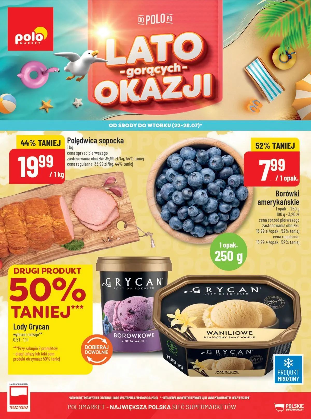 Nowa gazetka POLO market - Nadmorskie promocje POLOmarket do 28.07 (G30) ważna od 22.07.2026 do 28.07.2026