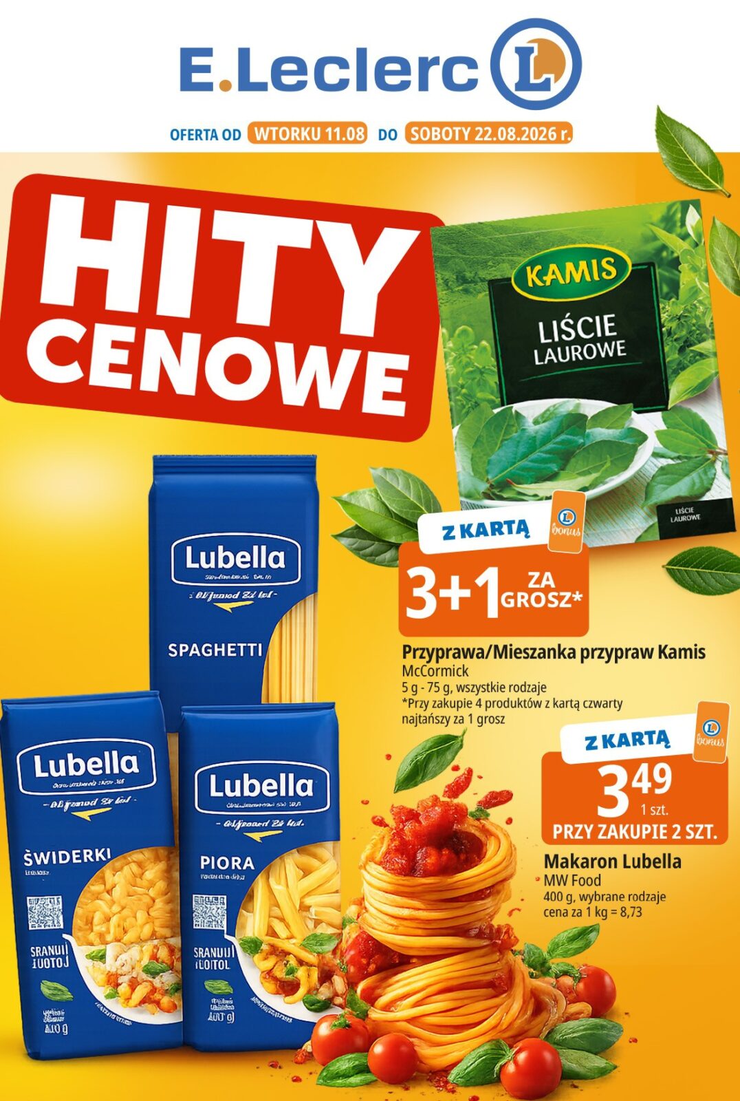 Aktualna gazetka E.Leclerc - Hity cenowe ważna od 11.08.2026 do 22.08.2026