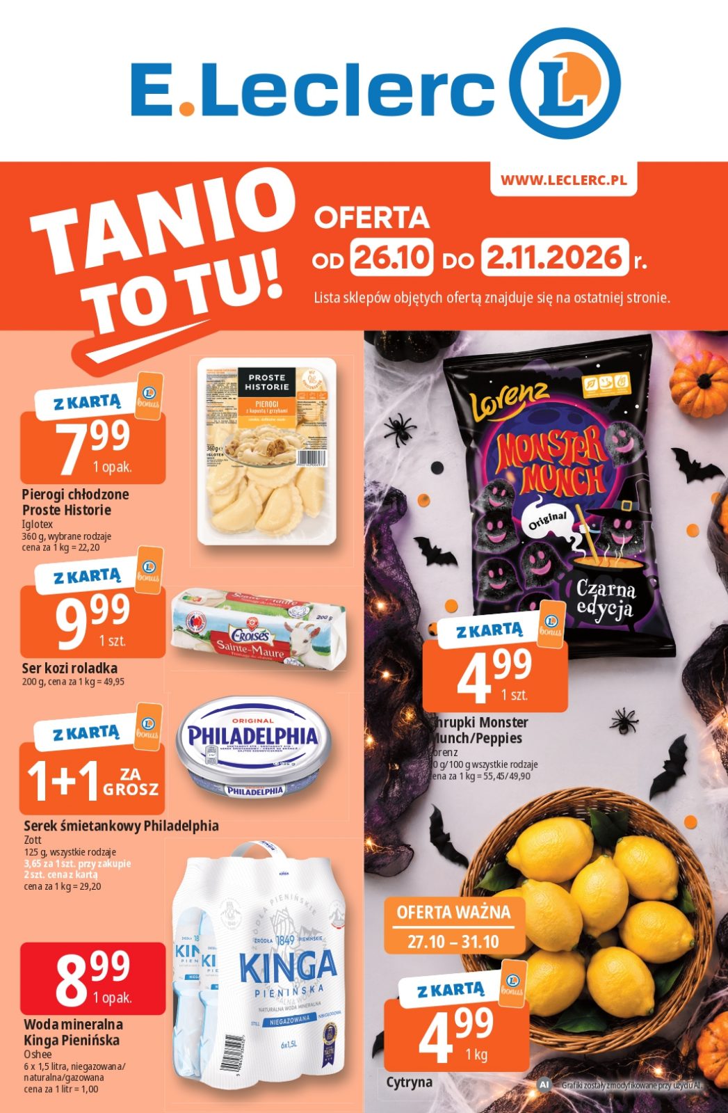 Aktualna gazetka E.Leclerc - Tanio to tu! ważna od 26.10.2026 do 02.11.2026