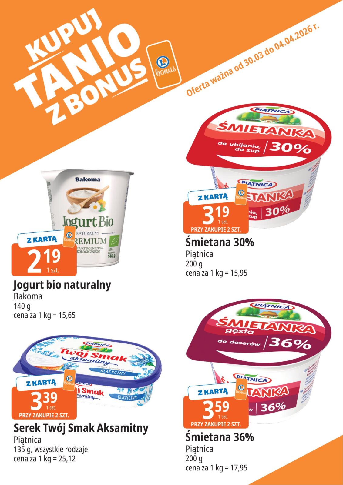 Gazetka E.Leclerc - Kupuj tanio z bonus - ważna od 30.03.2026 do 04.04.2026