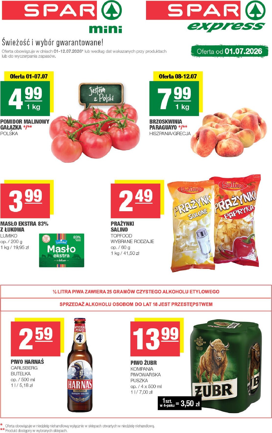 Nowa gazetka SPAR - MINI | SPAR – świeżość i wybór gwarantowane ważna od 01.07.2026 do 07.07.2026