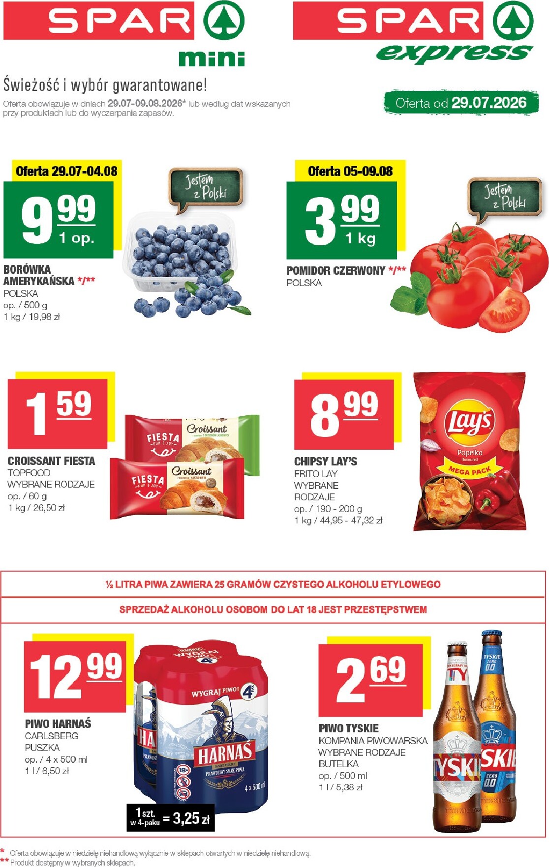 Nowa gazetka SPAR - Mini, Express ważna od 29.07.2026 do 09.08.2026