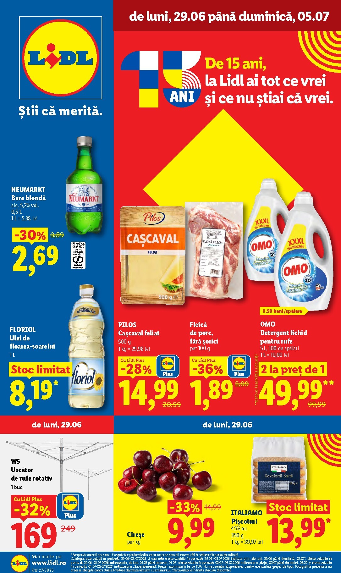Lidl - Catalogul săptămânal pliante pentru săptămâna viitoare de la luni 29.06.2026 până la duminică 05.07.2026