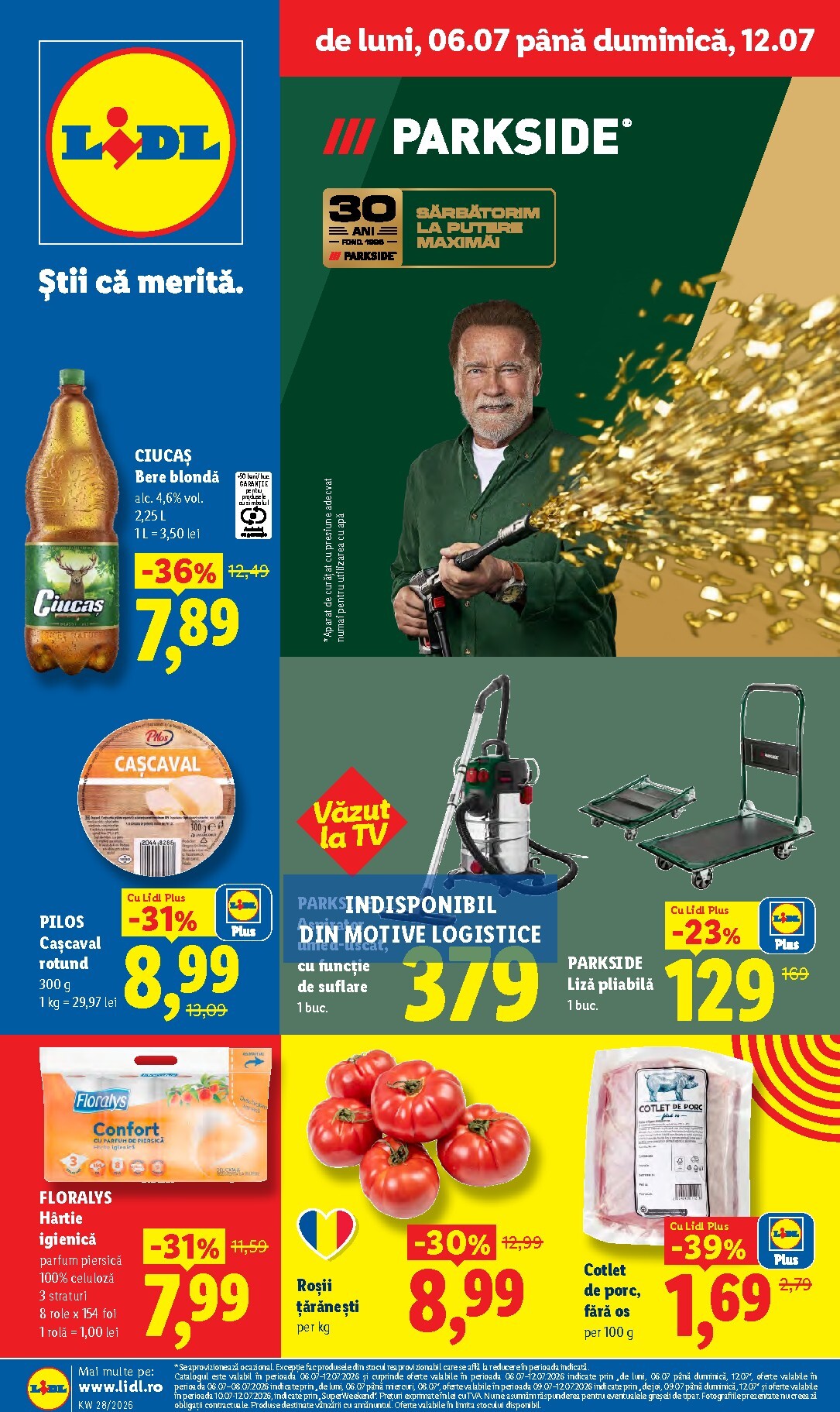 Lidl pliante pentru săptămâna viitoare de la luni 06.07.2026 până la duminică 12.07.2026