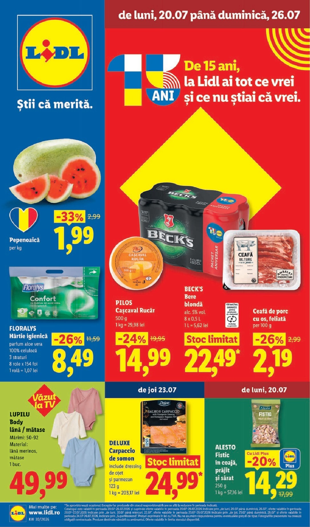 Lidl pliante pentru săptămâna viitoare de la luni 20.07.2026 până la duminică 26.07.2026