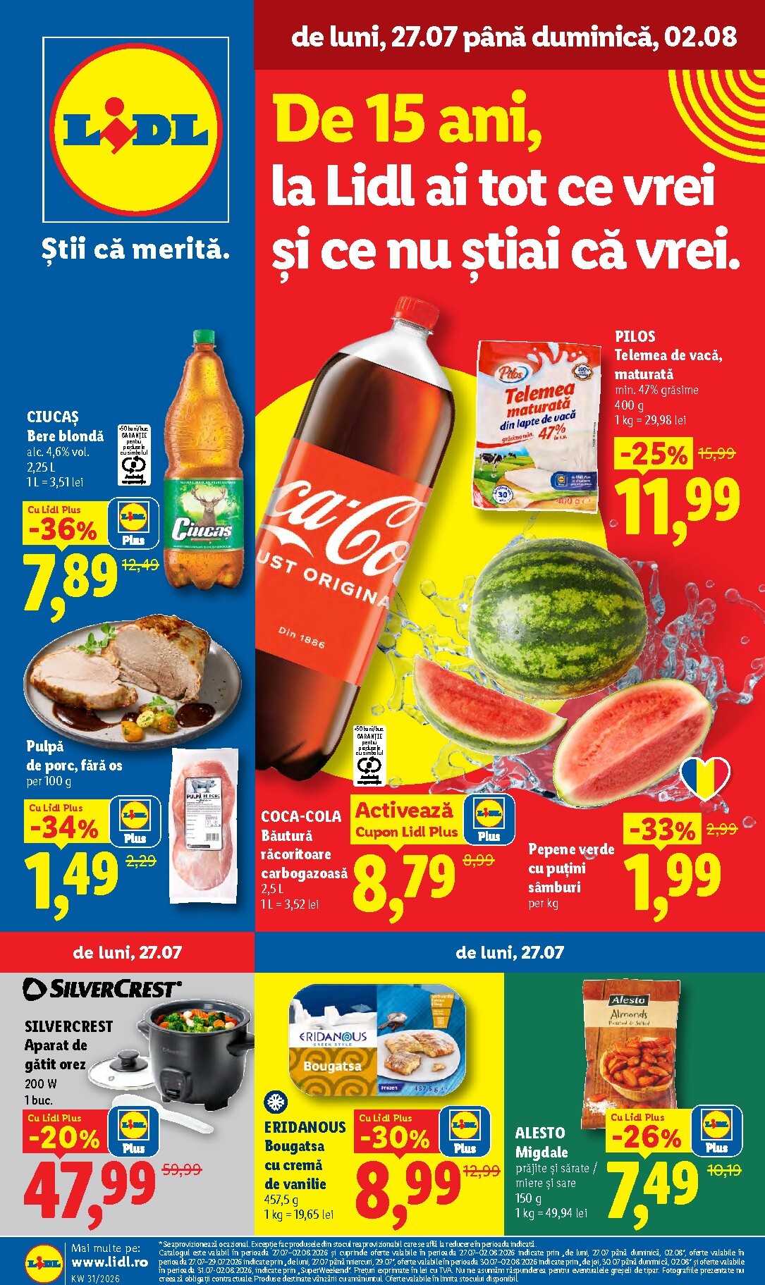 Lidl pliante pentru săptămâna viitoare de la luni 27.07.2026 până la duminică 02.08.2026
