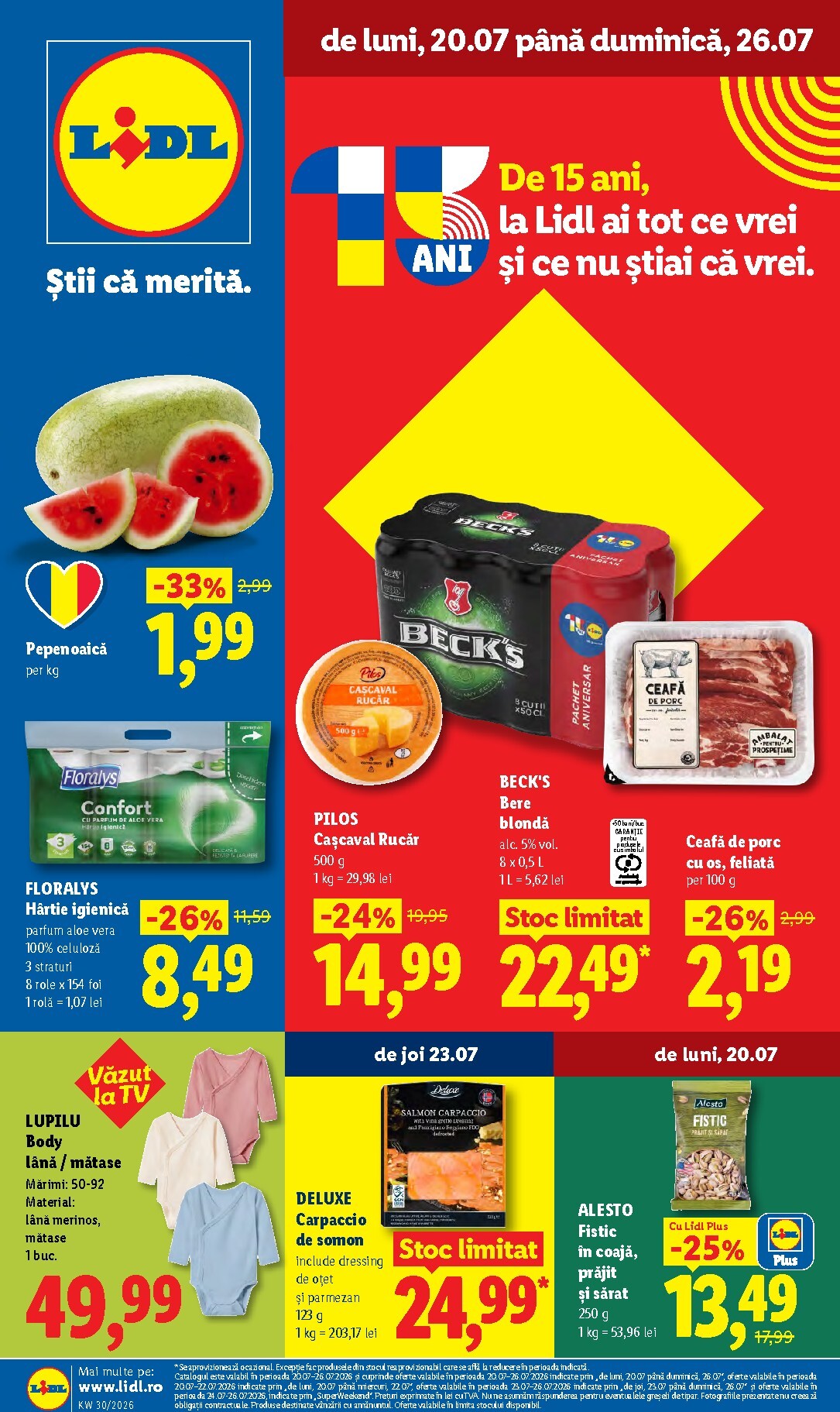 Brosura Lidl valabilă de la luni 20.07.2026 până la duminică 26.07.2026