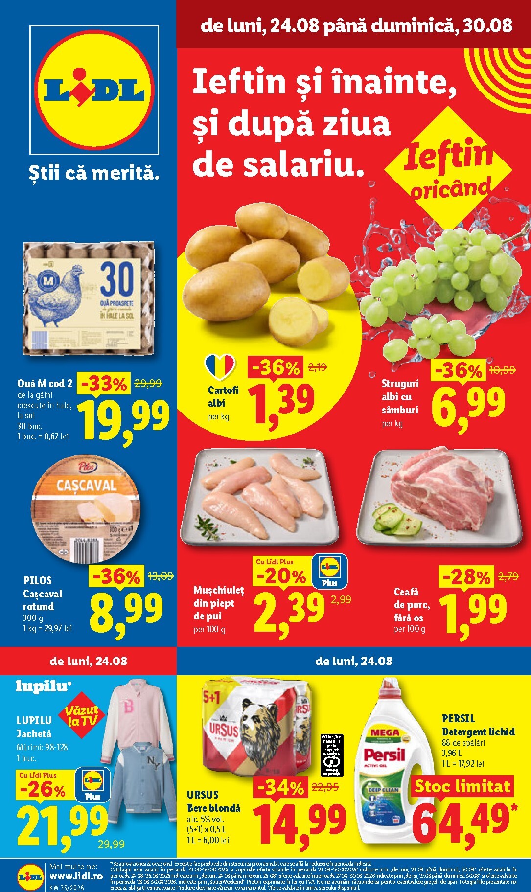 Lidl pliante pentru săptămâna viitoare de la luni 24.08.2026 până la duminică 30.08.2026