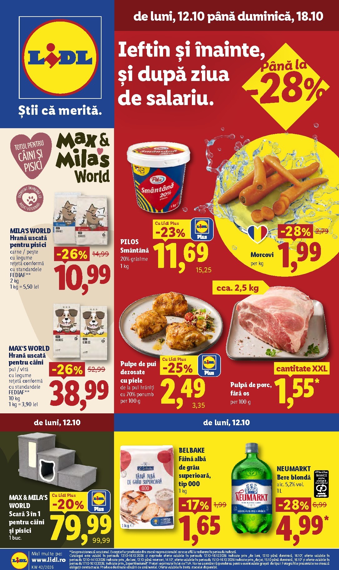 Lidl pliante pentru săptămâna viitoare de la luni 12.10.2026 până la duminică 18.10.2026