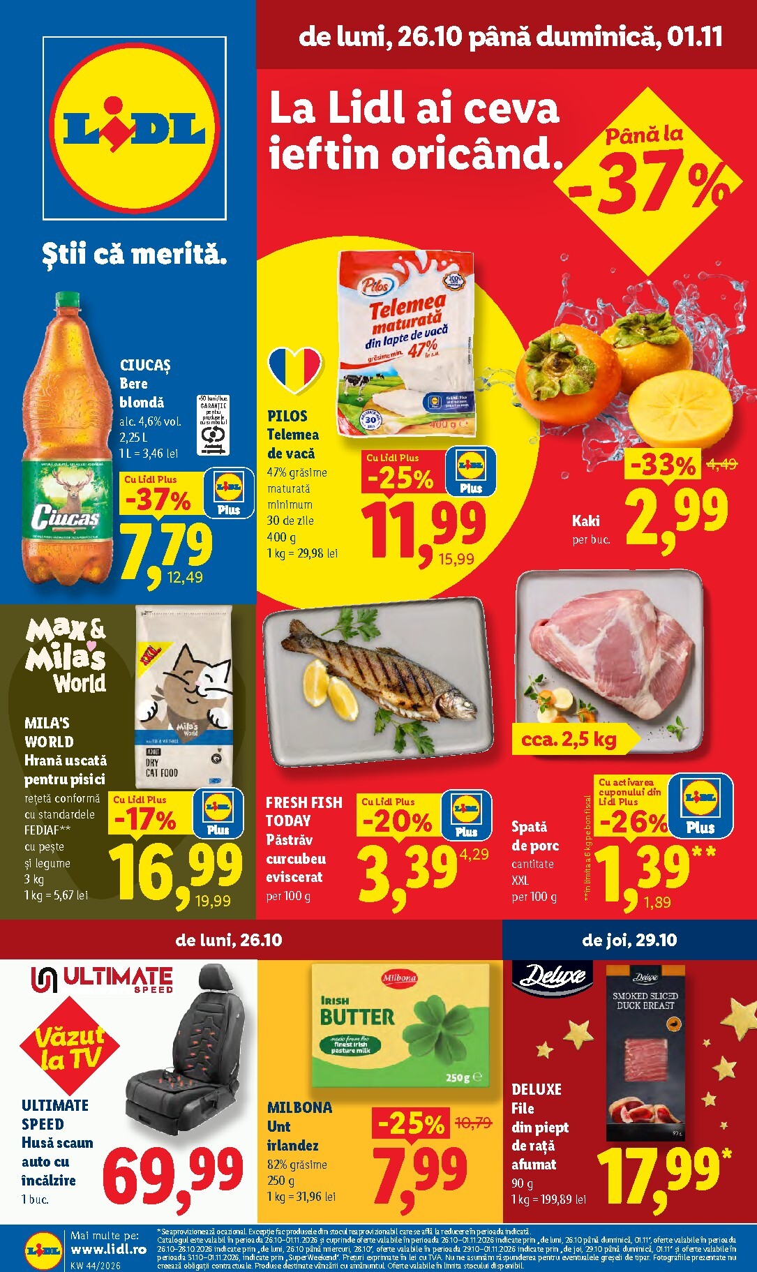 Lidl pliante pentru săptămâna viitoare de la luni 26.10.2026 până la duminică 01.11.2026