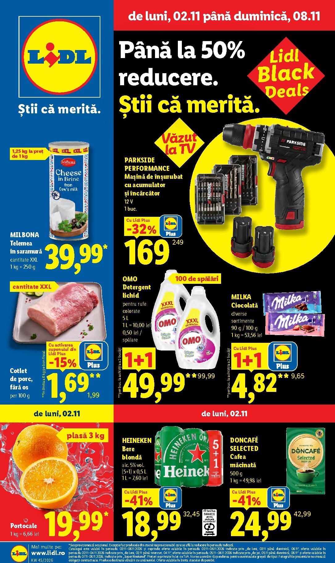 Lidl pliante pentru săptămâna viitoare de la luni 02.11.2026 până la duminică 08.11.2026