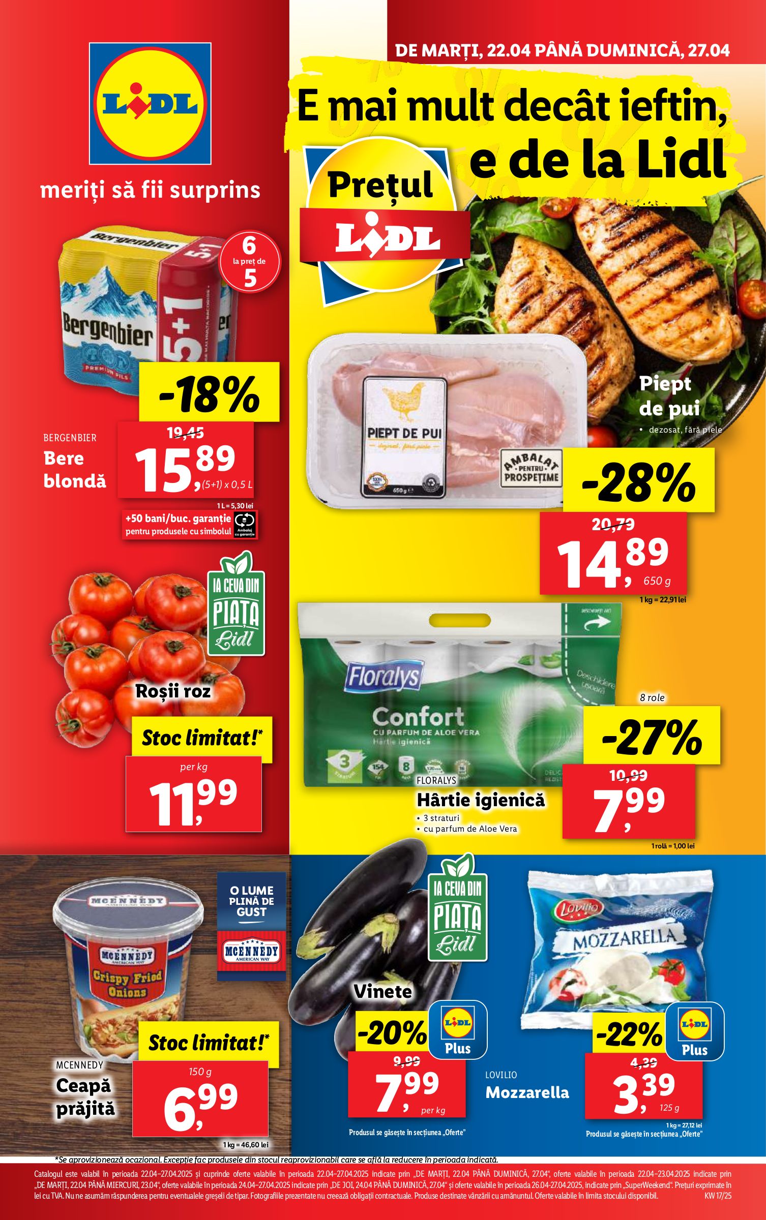 Descoperă ofertele uluitoare LIDL: Piept de pui la reducere, Kaufland: Ciuperci Champignon brune cu discount și Carrefour: Oferta ZASS de astăzi, 2025-04-23, ultimele promoții și reduceri
