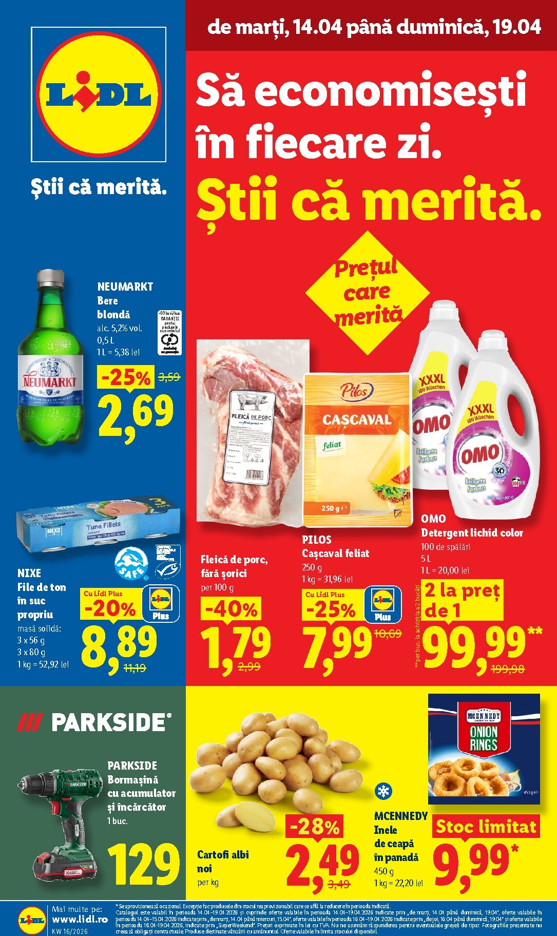 Lidl pliante pentru săptămâna viitoare de la marți 14.04.2026 până la duminică 19.04.2026