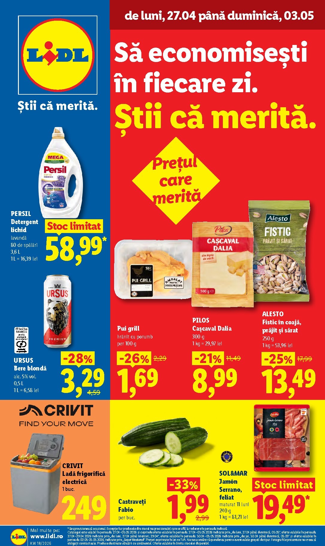 Brosura Lidl valabilă de la luni 27.04.2026 până la duminică 03.05.2026