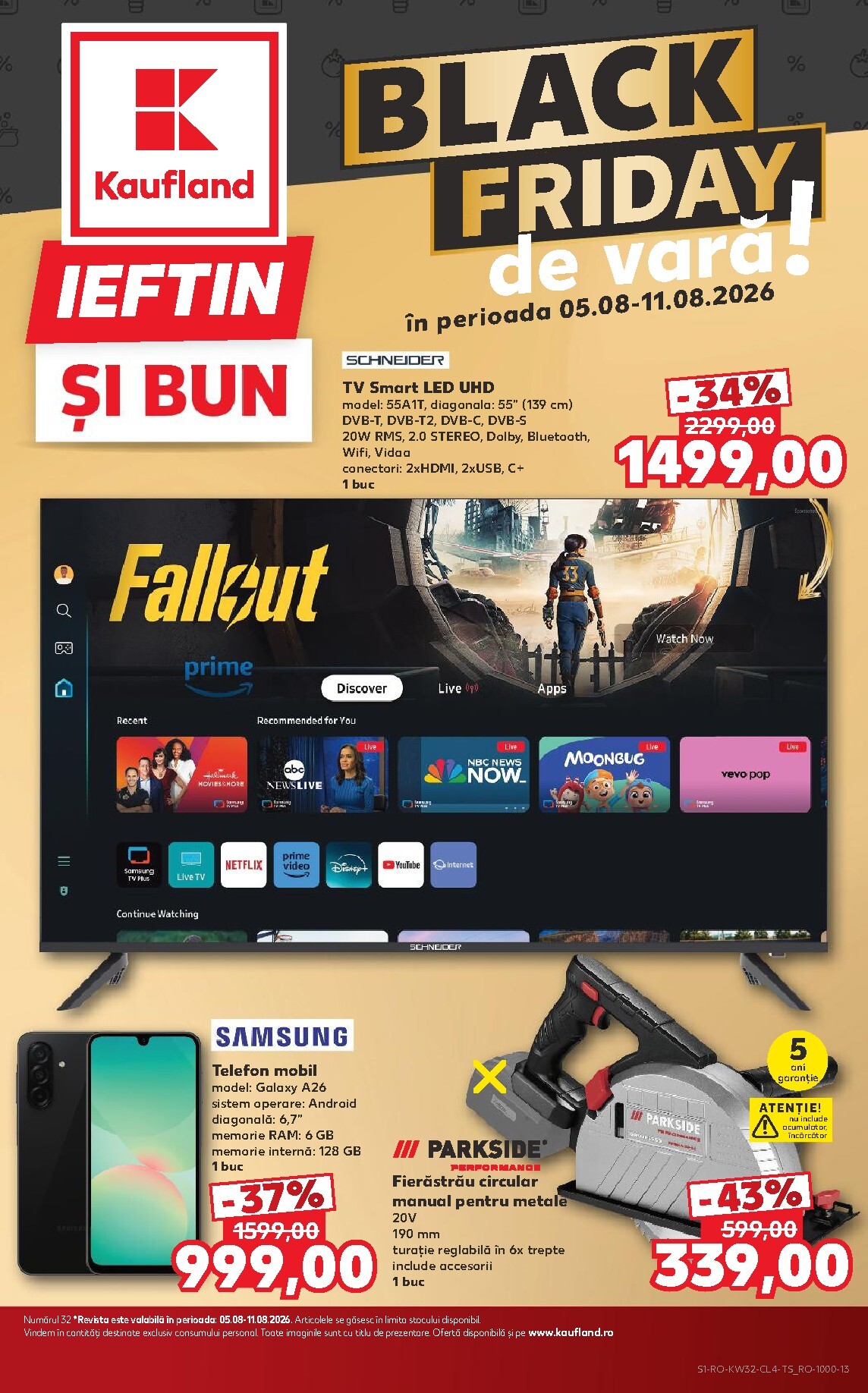 Pliantele viitoare Kaufland - Black Friday valabil de la miercuri 05.08.2026 până la marți 11.08.2026