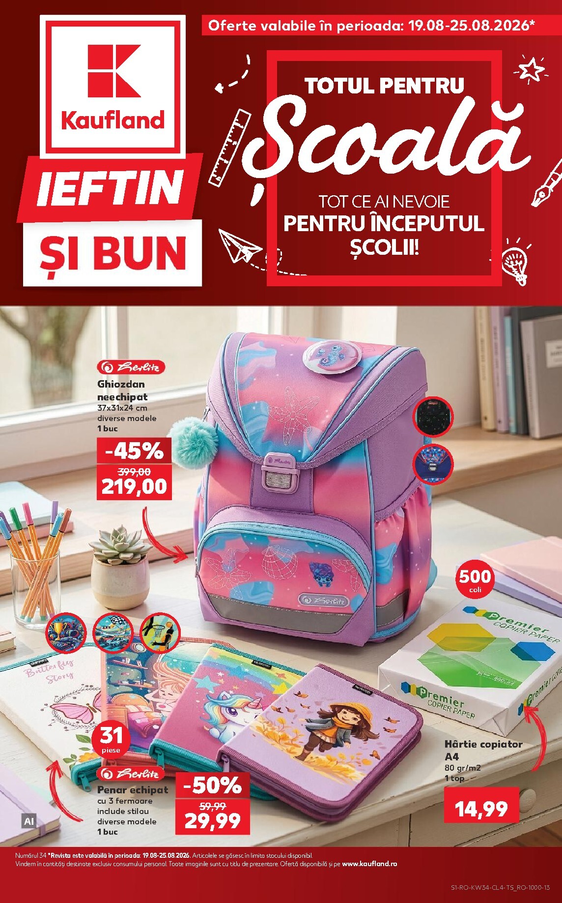 Kaufland pliante pentru săptămâna viitoare de la miercuri 19.08.2026 până la marți 25.08.2026