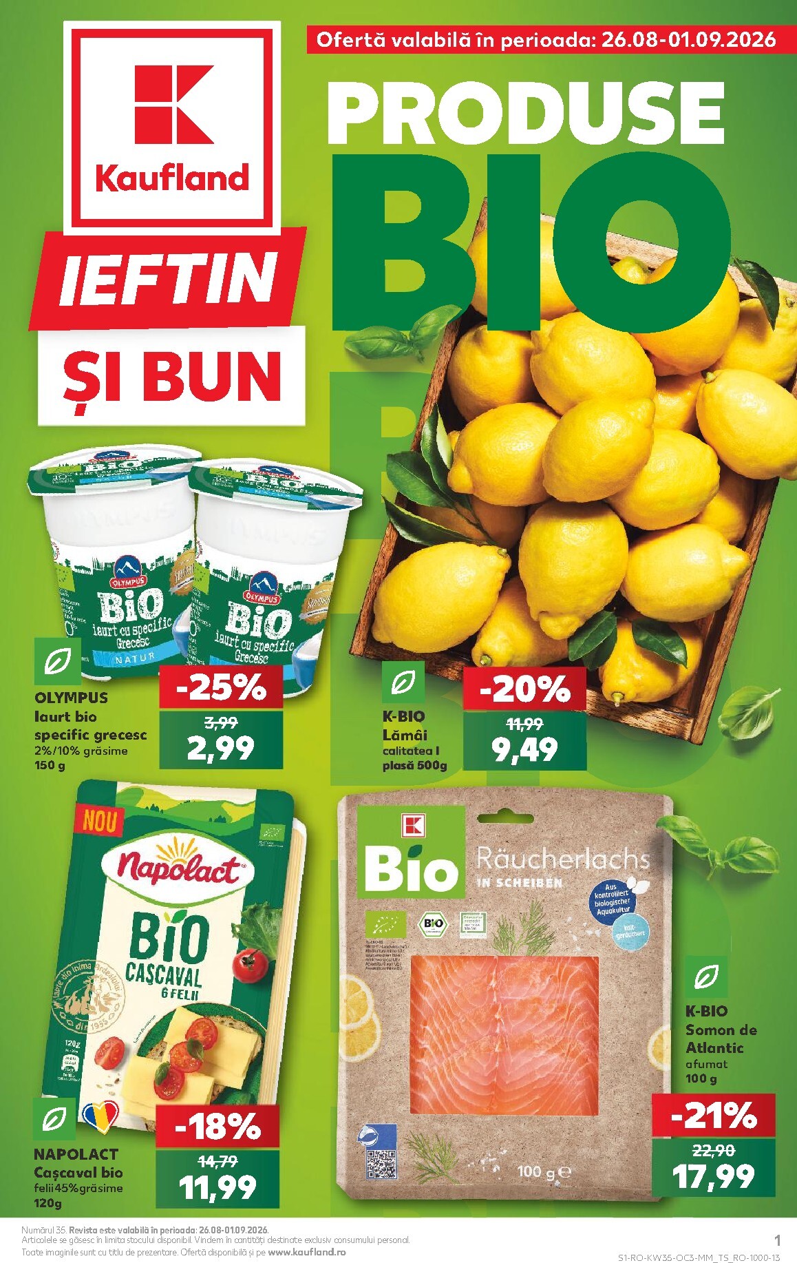 Kaufland - Produse BIO pliante pentru săptămâna viitoare de la miercuri 26.08.2026 până la marți 01.09.2026