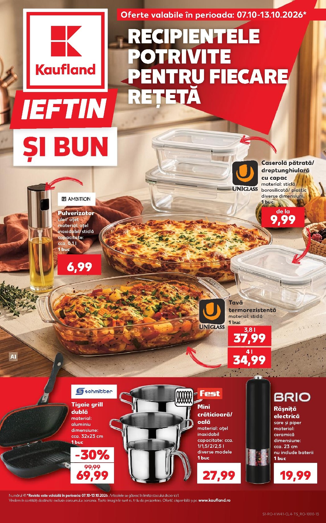 Kaufland pliante pentru săptămâna viitoare de la miercuri 07.10.2026 până la marți 13.10.2026