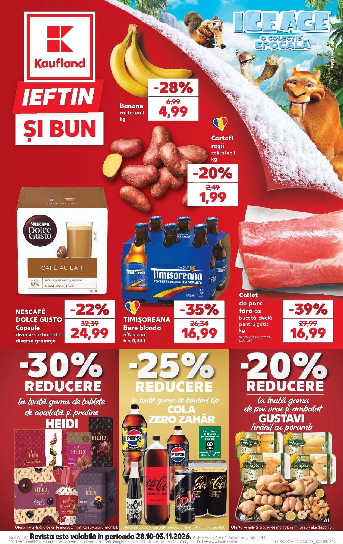 Kaufland pliante pentru săptămâna viitoare de la miercuri 28.10.2026 până la marți 03.11.2026