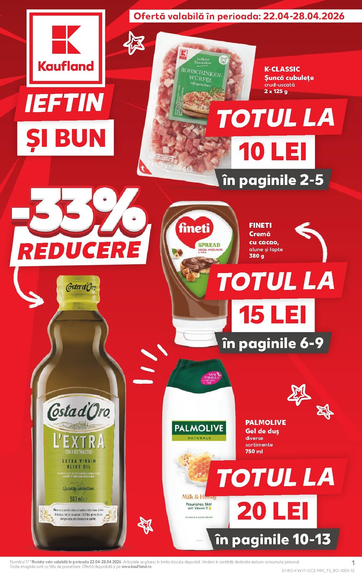 Kaufland - Ieftin si bun pliante pentru săptămâna viitoare de la miercuri 22.04.2026 până la marți 28.04.2026
