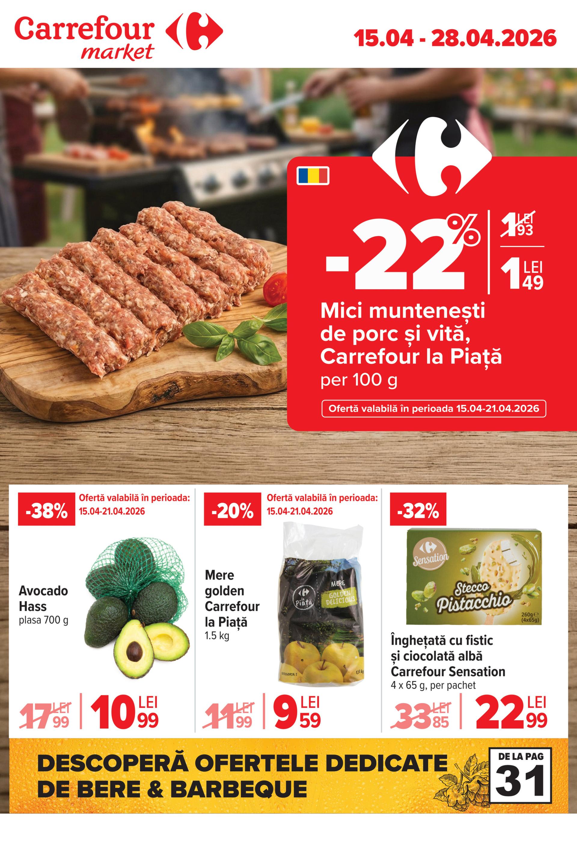 Brosura Carrefour Market valabilă de la miercuri 15.04.2026 până la marți 28.04.2026