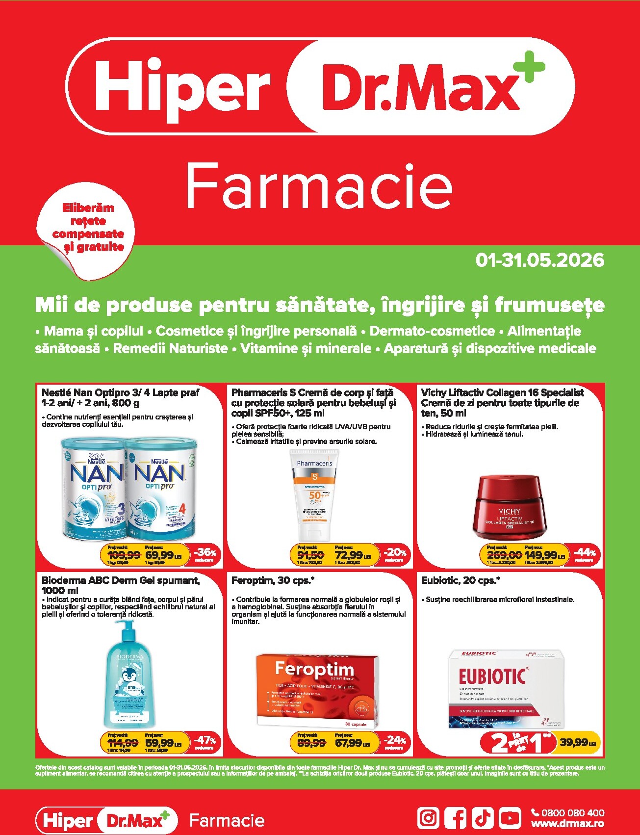 Brosura Dr. Max - Hiper Farmacie valabilă de la vineri 01.05.2026 până la duminică 31.05.2026