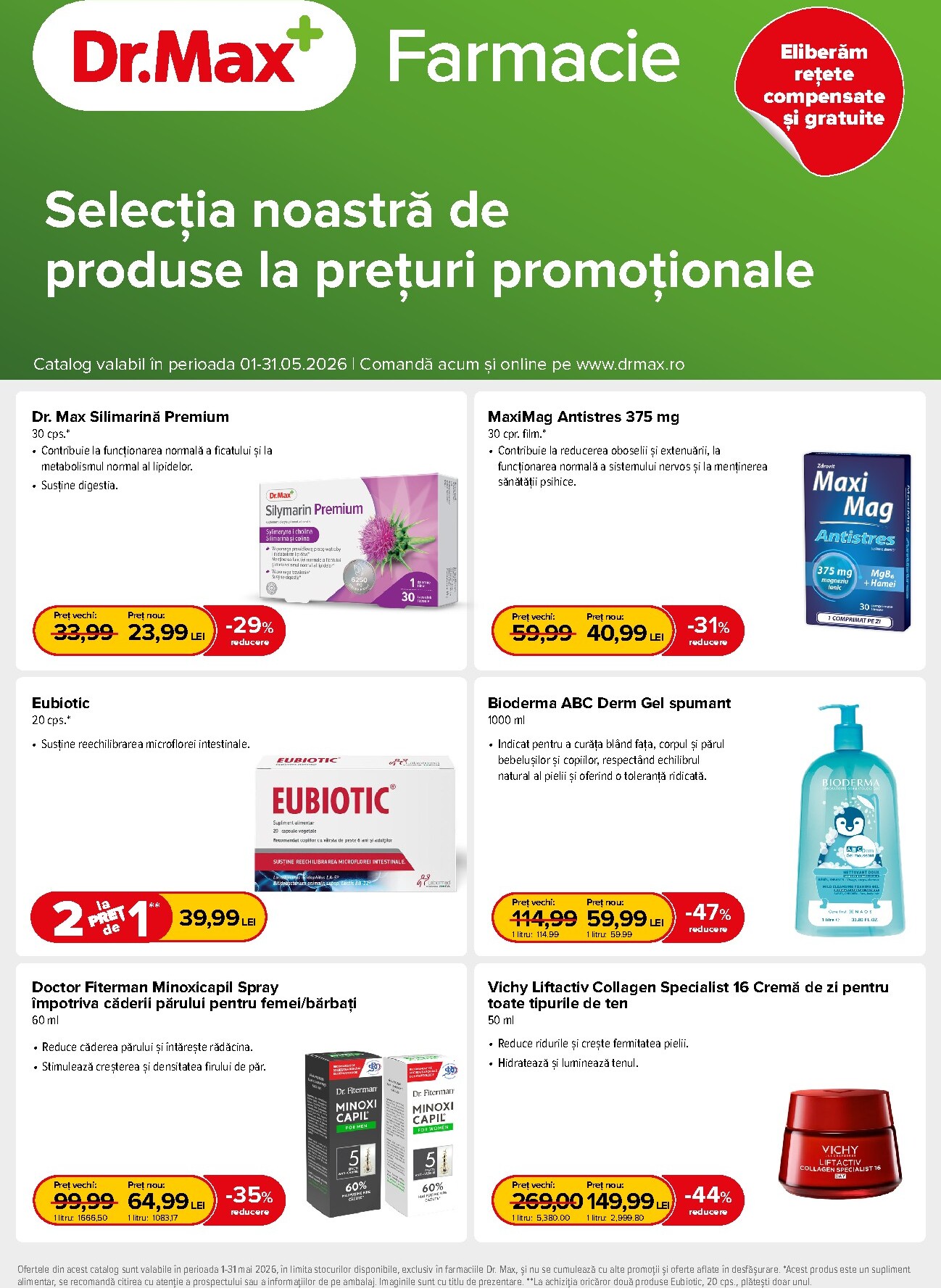 Brosura Dr. Max - Farmacie valabilă de la vineri 01.05.2026 până la duminică 31.05.2026