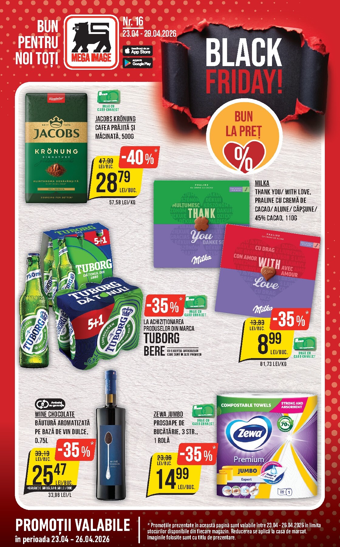 Pliantele viitoare Mega Image - Black Friday valabil de la joi 23.04.2026 până la miercuri 29.04.2026