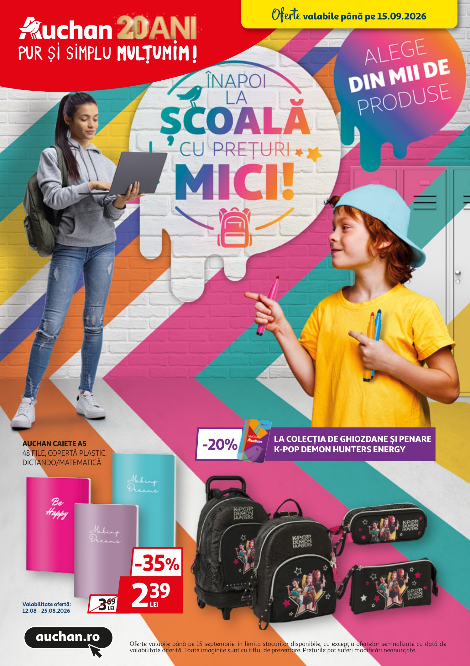 Brosura Auchan - Back to School valabilă de la miercuri 12.08.2026 până la marți 15.09.2026